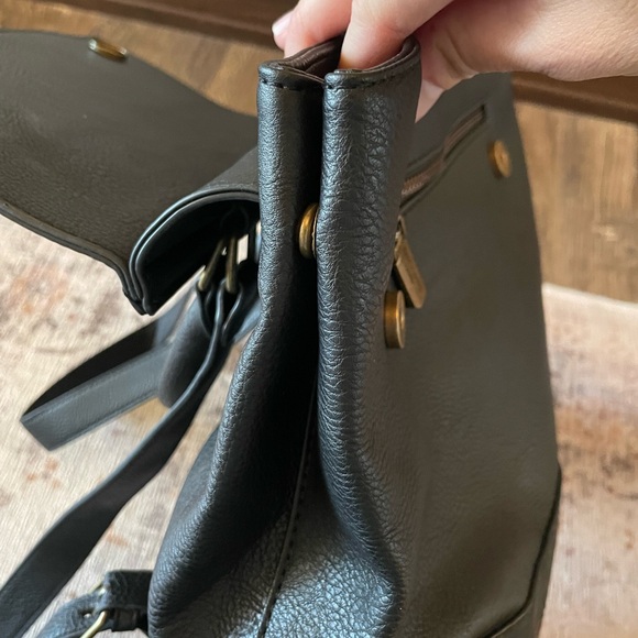 Darcy Marks London Black Embossed Vegan Leather Backpack - Picture 10 of 11